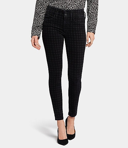 NYDJ Amy Skinny Hollywood Mid Rise Houndstooth Jeans