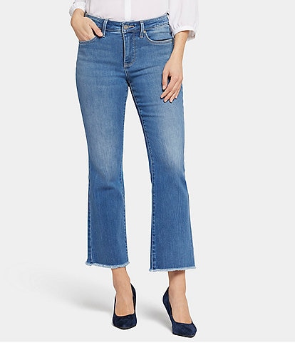 NYDJ Barbara 5-Pocket Flare Frayed Hem Denim Ankle Bootcut Jeans