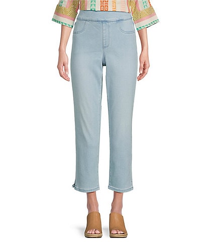 NYDJ Dakota Mid Rise Straight Leg Crop Pull-On Jeans