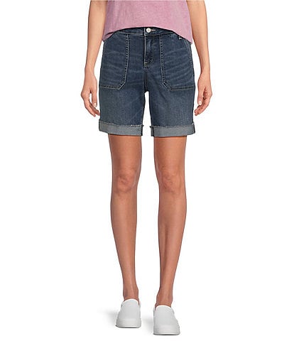 NYDJ Diana Stretch Denim Relaxed Cuffed Shorts