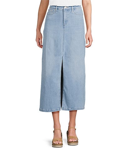 NYDJ High Rise A-Line Long Slit Skirt