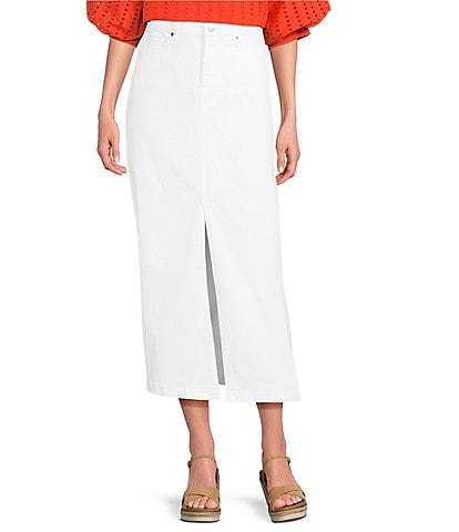 NYDJ High Rise Denim Midi Skirt
