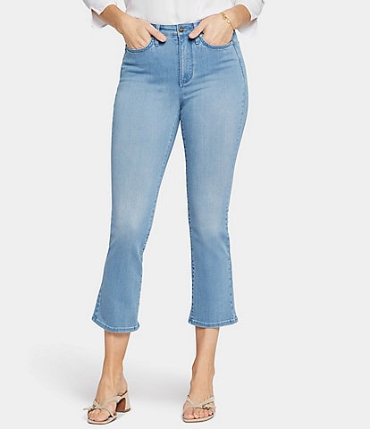 NYDJ High Rise Slim Cropped Flared Stretch Denim Jeans