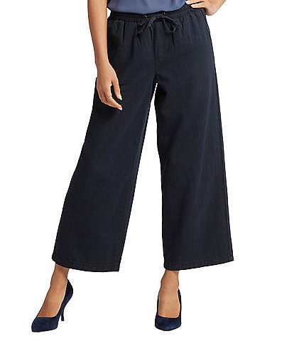NYDJ Jayne Wide Leg Pull-On Denim Pants