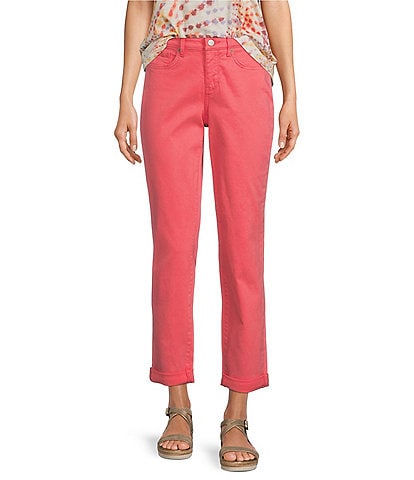 NYDJ Margot High Rise Slim Straight Girlfriend Jeans