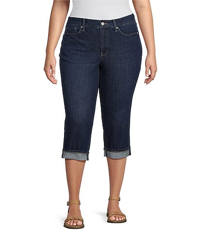 NYDJ Plus Size Marilyn Cool Embrace® Denim Cuffed Capri Jeans