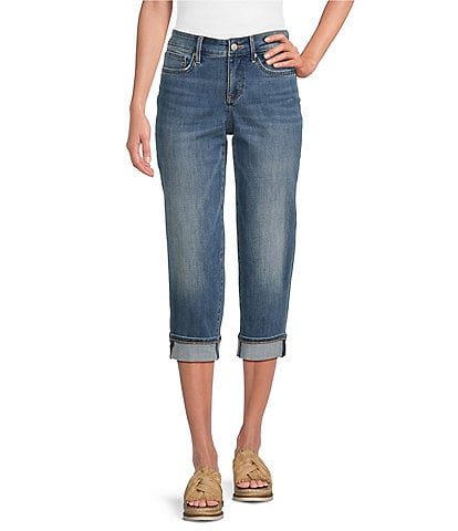 NYDJ Marilyn Cool Embrace® Stretch Denim Slim Straight Mid Rise Capri Stretch Jeans