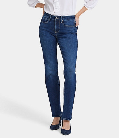 NYDJ Marilyn Stitching Straight Leg High Waisted Jeans