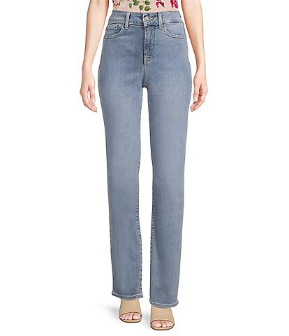 NYDJ Marilyn Stitching Straight Leg High Waisted Jeans