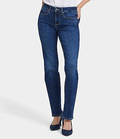 NYDJ Marilyn Stitching Straight Leg High Waisted Jeans