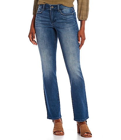 NYDJ Marilyn Straight Leg Stretch Denim Mid Rise Jeans