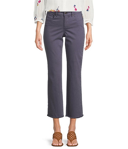 NYDJ Marilyn Stretch Denim Lift Tuck® Mid Rise Straight Leg Frayed Hem Ankle Jean