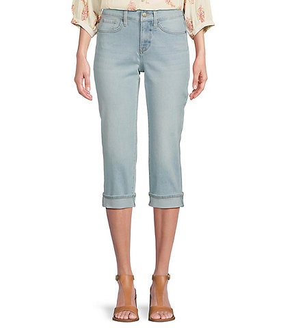 NYDJ Petite Size Marilyn Cuffed Cool Embrace® Lift Tuck® Capri Denim Jeans