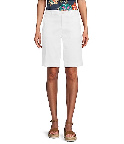 NYDJ Petite Size Stretch Twill Flat Front High Rise Shorts