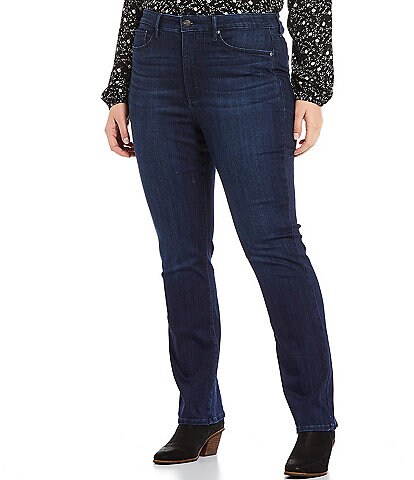 NYDJ Plus Size High Rise Stretch Denim Slim Bootcut Jeans