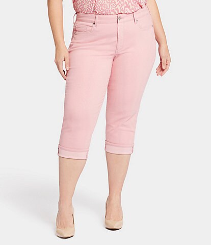 NYDJ Plus Size Marilyn Cool Embrace® Denim Straight Leg Cuffed Cropped Jeans