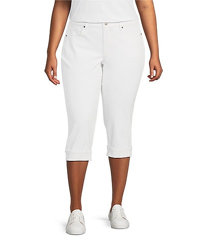 NYDJ Plus Size Marilyn Cool Embrace® Denim Straight Leg Cuffed Cropped Jeans