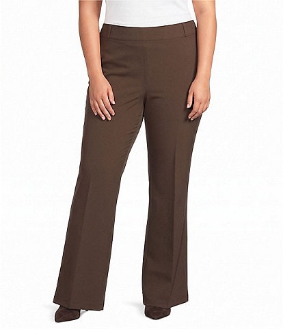 NYDJ Plus Size Ponte Pull-On Flared Leg Trousers
