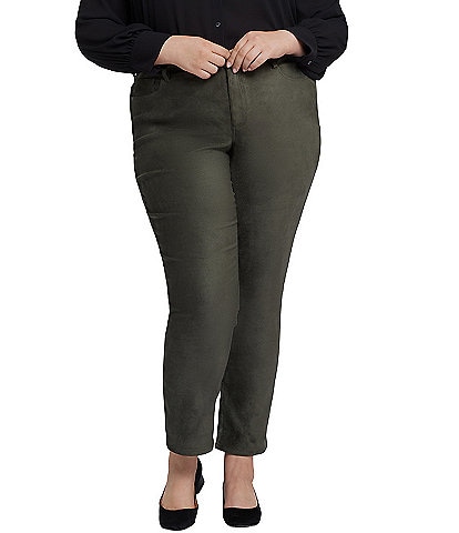 NYDJ Plus Size Sheri Lift Tuck® Technology Straight Leg Stretch Faux Suede Pants