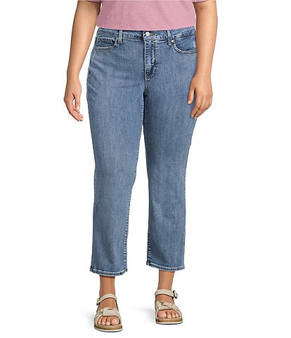 NYDJ Plus Size Straight Leg Ankle Jeans