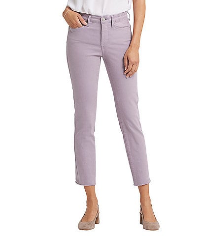 NYDJ Stretch Denim Sheri Slim Straight Fit Mid Rise Jeans