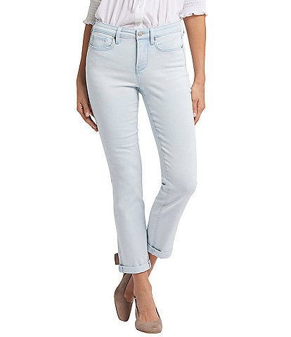 NYDJ Sheri Lift Tuck® Stretch Denim Slim Leg Rolled Cuff Cropped Denim Jeans