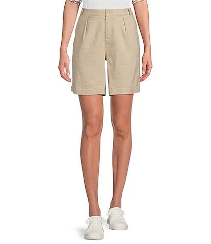 NYDJ Stretch Linen High Rise Relaxed Fit Shorts