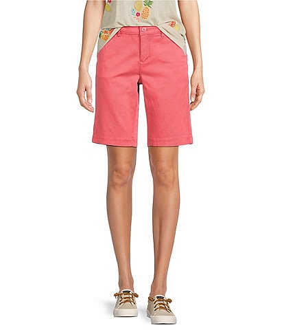 NYDJ Stretch Twill Flat Front High Rise Shorts