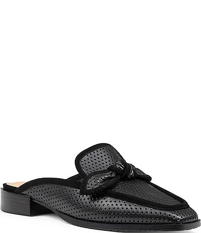 NYDJ Tillie Perforated Leather Bow Mules