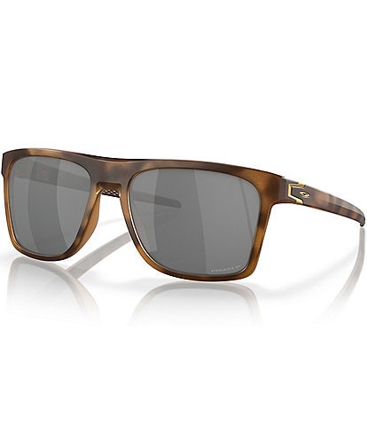 Oakley Men's OO9100 Leffingwell 57mm Polarized Tortoise Rectangle Sunglasses