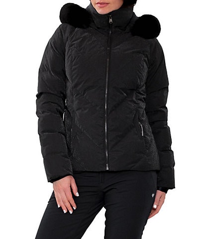 Obermeyer Bombshell HydroBlock® Sport Chevron Quilted Faux Down Hooded Ski Coat