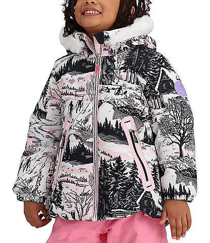 Obermeyer Little Girls 2T-8 Roselet Winter Landscape Print Jacket