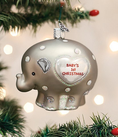 Old World Christmas Baby's 1st Elephant Ornament