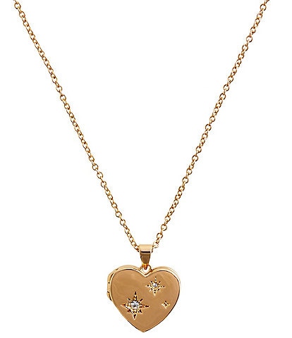 Olivia Burton Celestial North Star Heart Locket Pendant Necklace