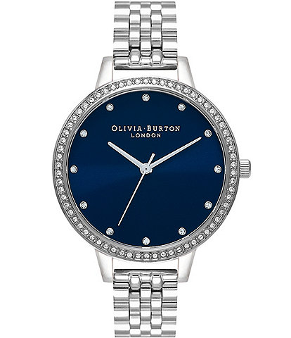 Olivia Burton Classic Sparkle Bezel Stainless Steel Bracelet Watch