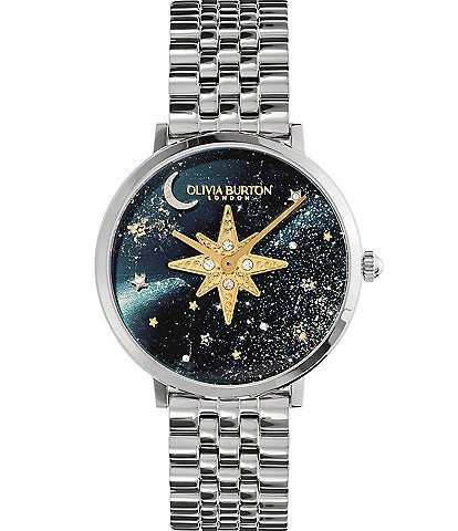 Olivia Burton Women's Celestial Nova Sapphire Blue & Silver Bracelet Watch