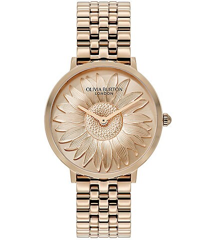 Olivia Burton Women's Sunflower Quartz Analog Stainless Steel Bracelet Watch