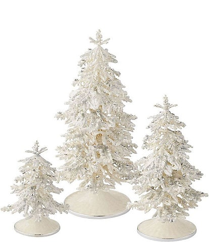 Olivia Riegel Flocked Enamel Christmas Tree Sitter