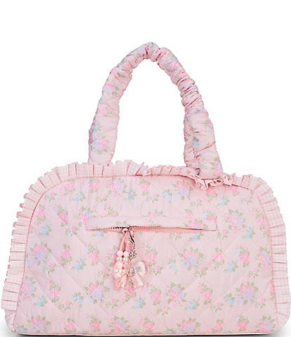 Omg! Accessories Floral Quilted Duffle Bag