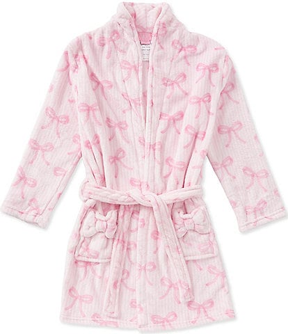 Omg! Accessories Girls Long Sleeve Bow Print Robe