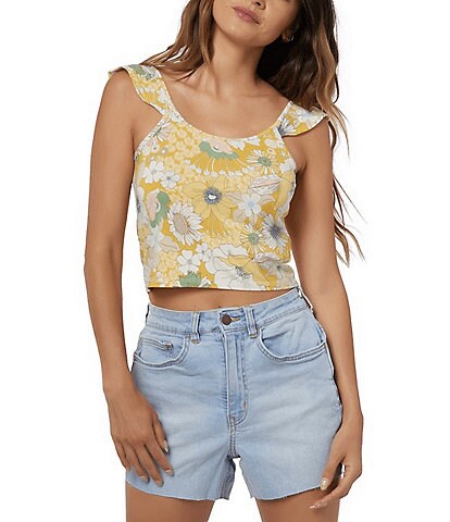 O'Neill Andy Floral Flutter Sleeve Knit Tank Top