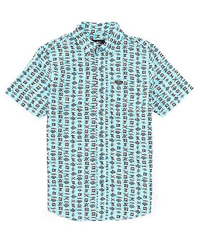 O'Neill Big Boys 8-20 Oasis Eco Mini Print Short Sleeve Button-Up Shirt