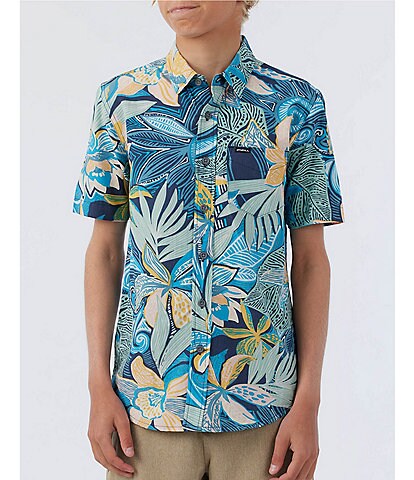 O'Neill Big Boys 8-20 Oasis Eco Tropical Print Short Sleeve Shirt