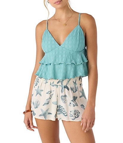 O'Neill Chloey V-Neck Tiered Knit Tank Top