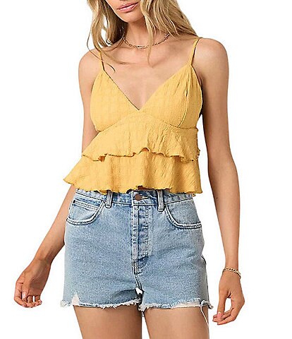 O'Neill Chloey V-Neck Tiered Knit Tank Top