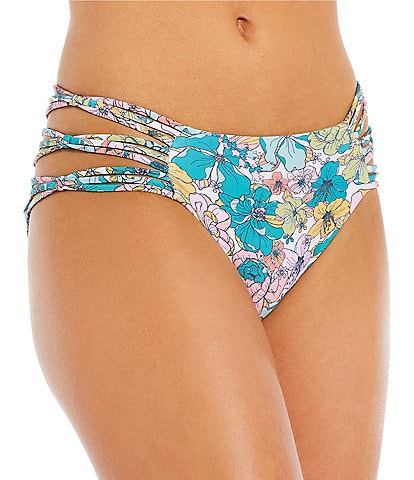 O'Neill Janis Floral Print Boulders Strappy Side Hipster Swim Bottom