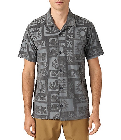 O'Neill OG Era Debossed Jacquard Knit Terry Cloth Short Sleeve Shirt