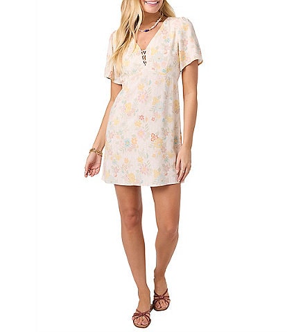 O'Neill Robin Floral Printed Short Sleeve Mini Dress