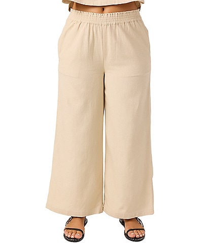 O'Neill Sanders High Rise Paperbag-Waist Linen-Blend Pants