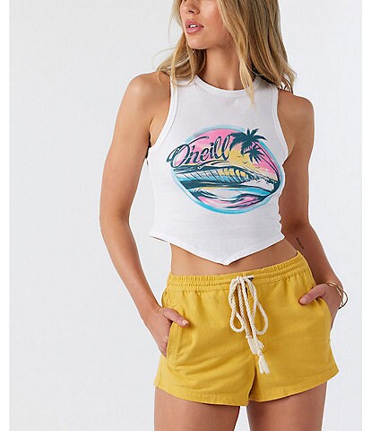 O'Neill Seaside Back Cut-Out Graphic Pointed Hem Tank Top